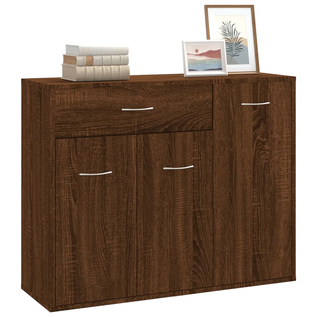 Credenza Rovere Marrone 88x30x70 cm in Legno Multistrato - homemem39