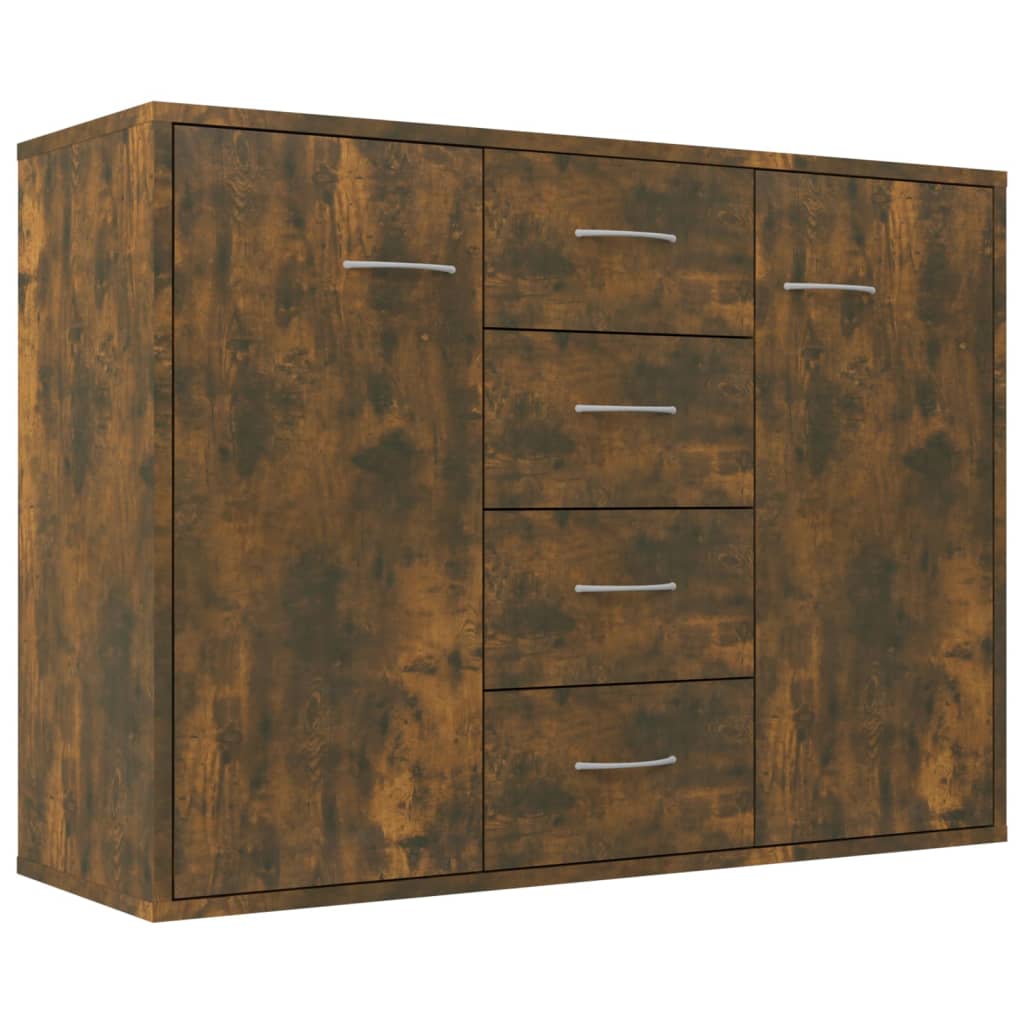 Credenza Rovere Fumo 88x30x65 cm in Legno Multistrato - homemem39