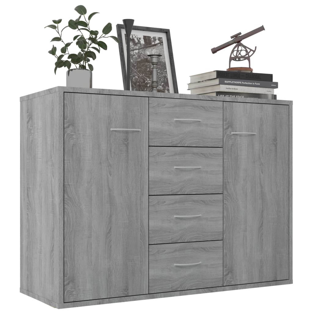 Credenza Grigio Sonoma 88x30x65 cm in Legno Multistrato - homemem39