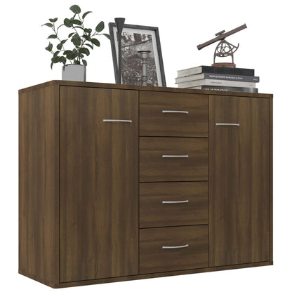 Credenza Rovere Marrone 88x30x65 cm in Legno Multistrato - homemem39