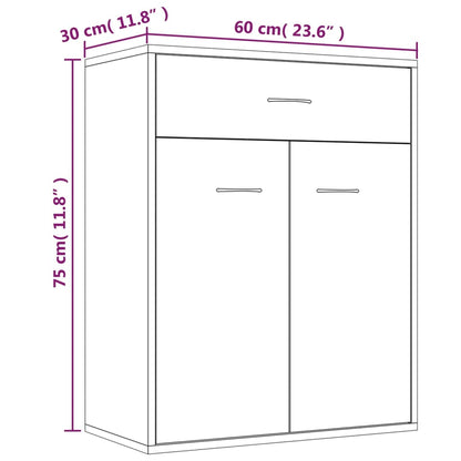 Credenza Rovere Fumo 60x30x75 cm in Legno Multistrato - homemem39