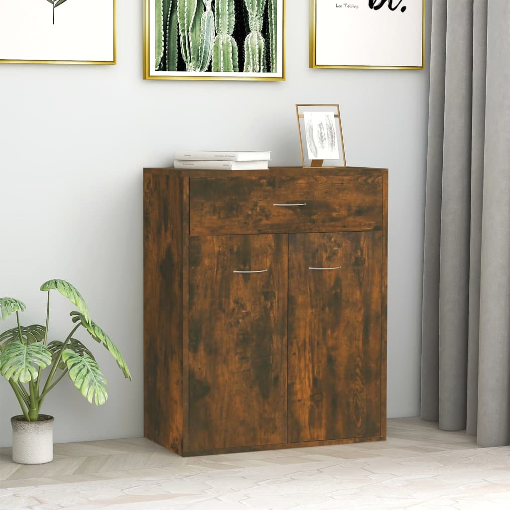 Credenza Rovere Fumo 60x30x75 cm in Legno Multistrato - homemem39