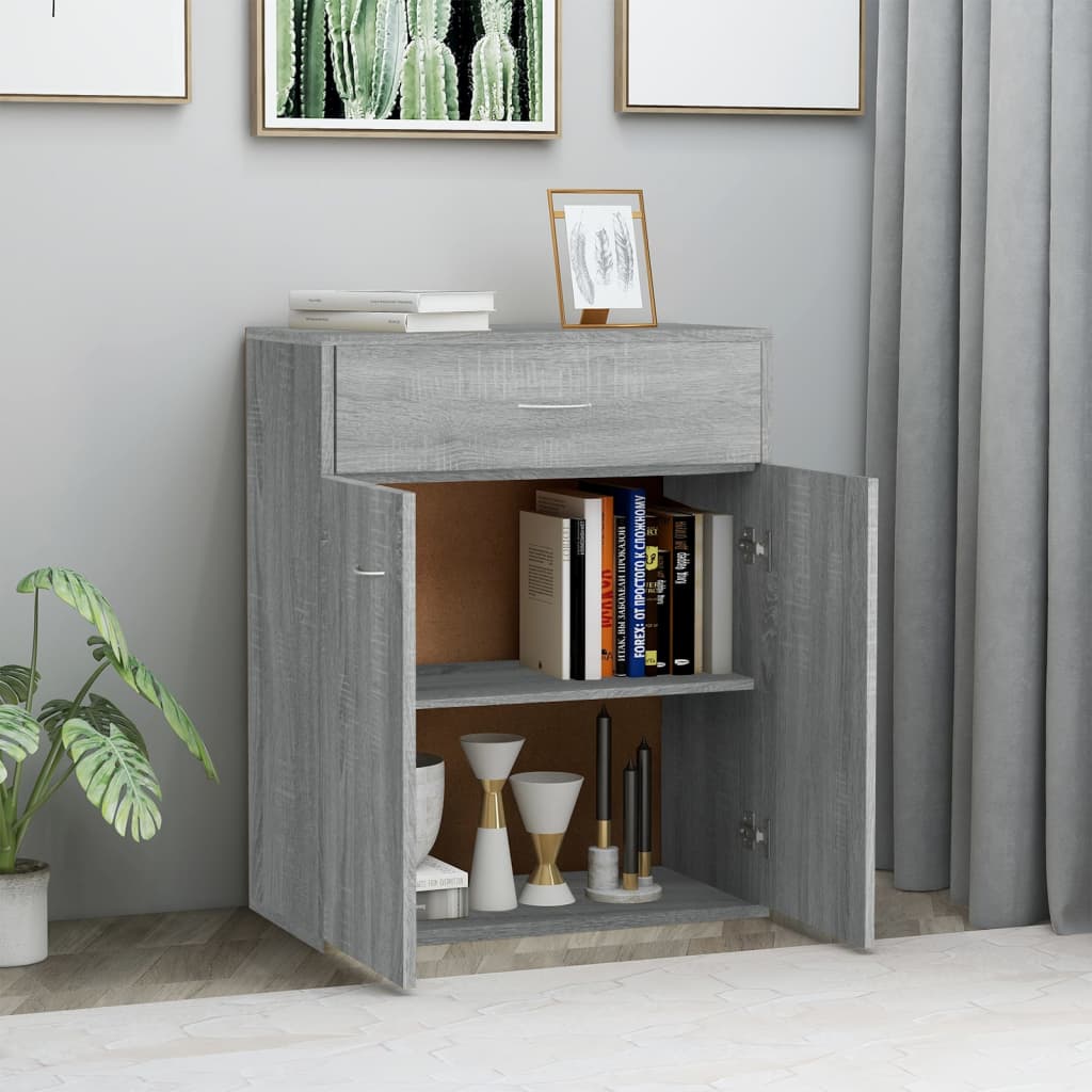 Credenza Grigio Sonoma 60x30x75 cm in Legno Multistrato - homemem39