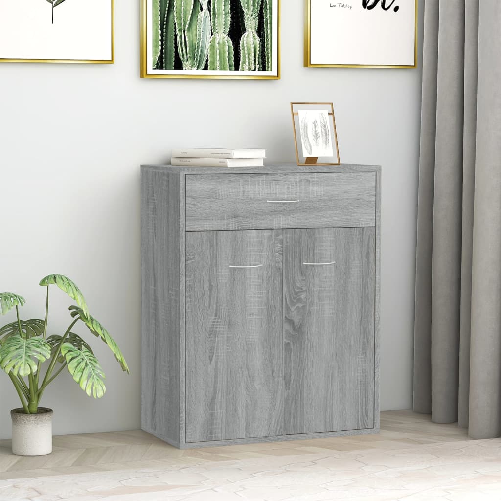 Credenza Grigio Sonoma 60x30x75 cm in Legno Multistrato - homemem39