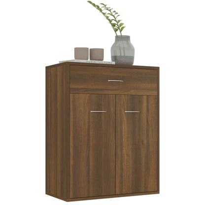 Credenza Rovere Marrone 60x30x75 cm in Legno Multistrato - homemem39