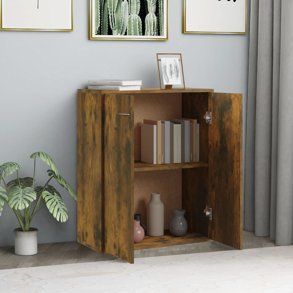 Credenza Rovere Fumo 60x30x75 cm in Legno Multistrato - homemem39