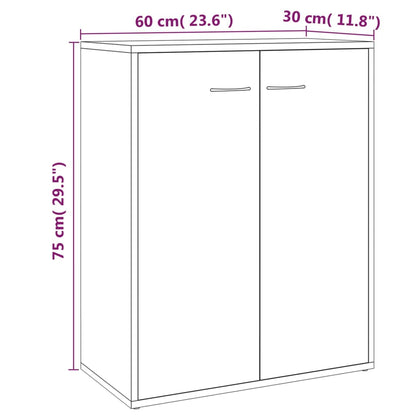 Credenza Rovere Fumo 60x30x75 cm in Legno Multistrato - homemem39