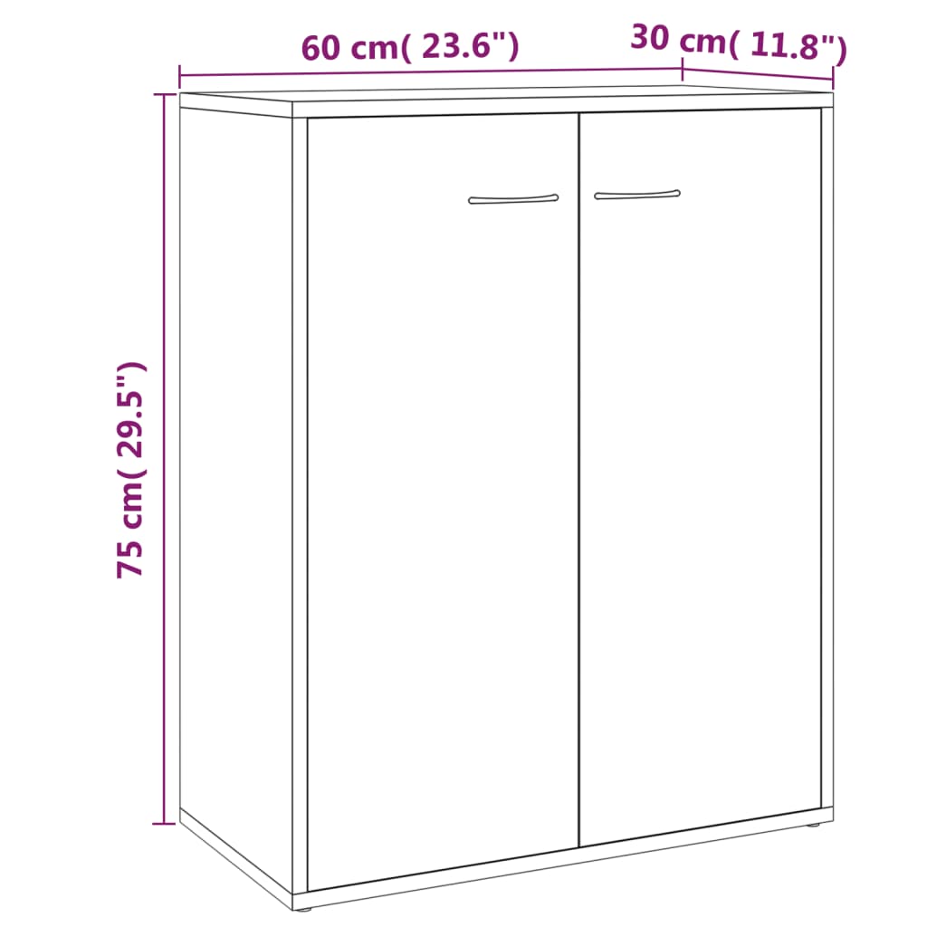 Credenza Grigio Sonoma 60x30x75 cm in Legno Multistrato - homemem39