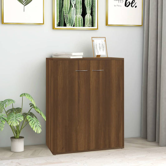 Credenza Rovere Marrone 60x30x75 cm in Legno Multistrato - homemem39