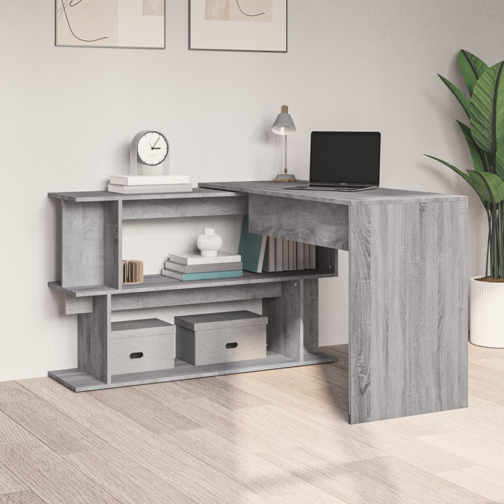 Scrivania Angolare Grigio Sonoma 200x50x76 cm Legno Multistrato - homemem39