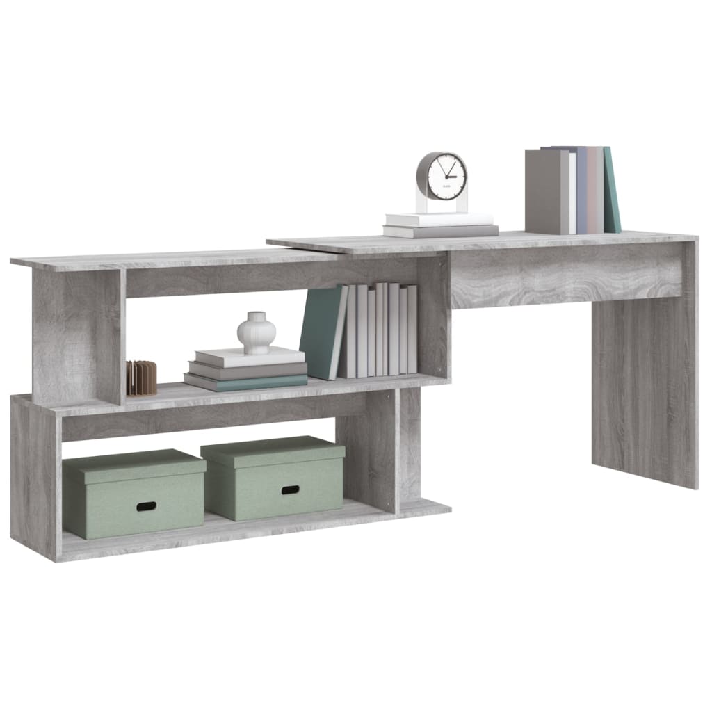 Scrivania Angolare Grigio Sonoma 200x50x76 cm Legno Multistrato - homemem39