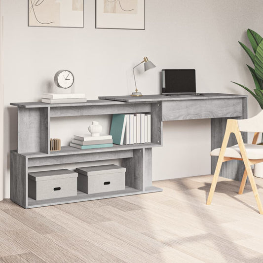 Scrivania Angolare Grigio Sonoma 200x50x76 cm Legno Multistrato - homemem39