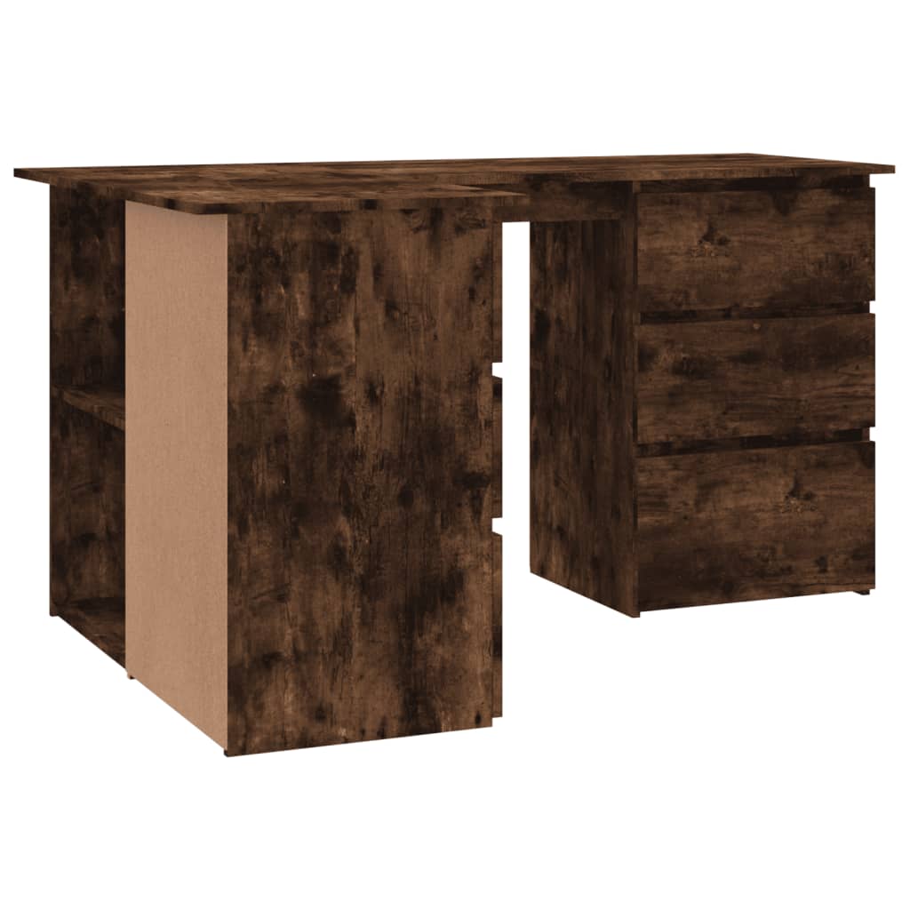 Scrivania ad Angolo Rovere Fumo 145x100x76 cm Legno Multistrato - homemem39