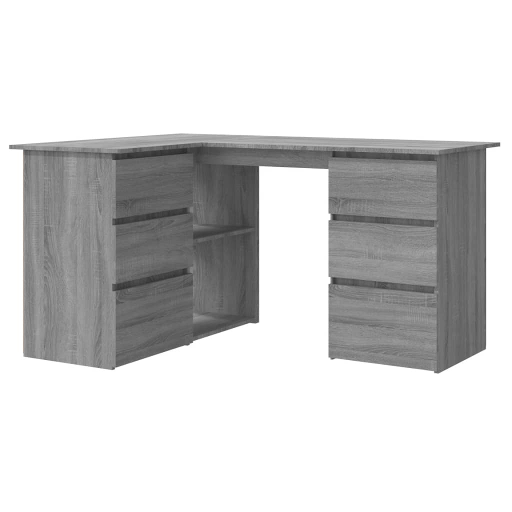 Scrivania Angolo Grigio Sonoma 145x100x76 cm Legno Multistrato - homemem39