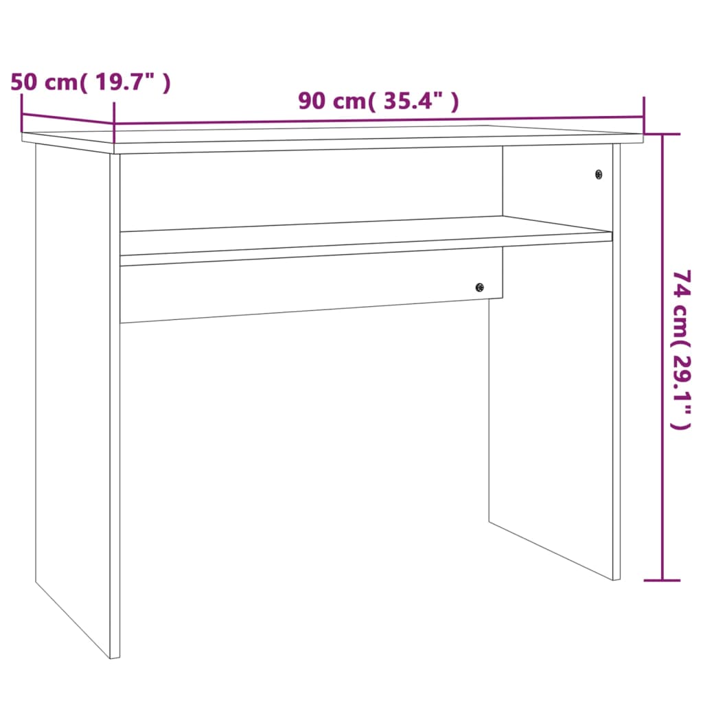 Scrivania Grigio Sonoma 90x50x74 cm in Legno Multistrato - homemem39