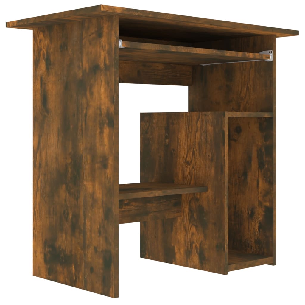 Scrivania Rovere Fumo 80x45x74 cm in Legno Multistrato - homemem39