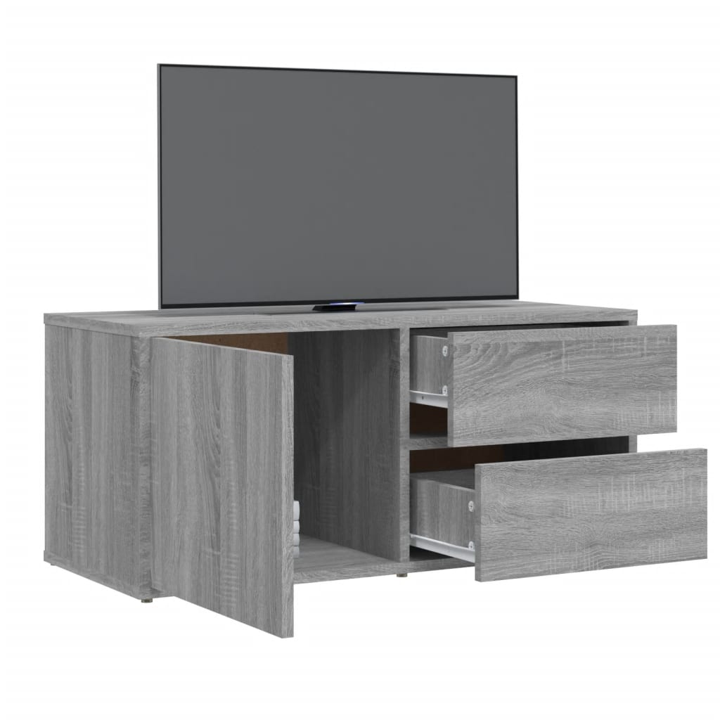 Mobile Porta TV Grigio Sonoma 80x34x36 cm in Legno Multistrato - homemem39