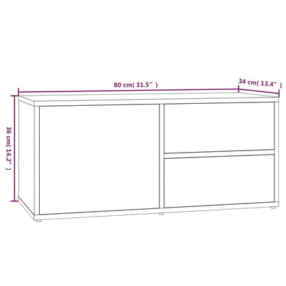 Mobile Porta TV Grigio Sonoma 80x34x36 cm in Legno Multistrato - homemem39