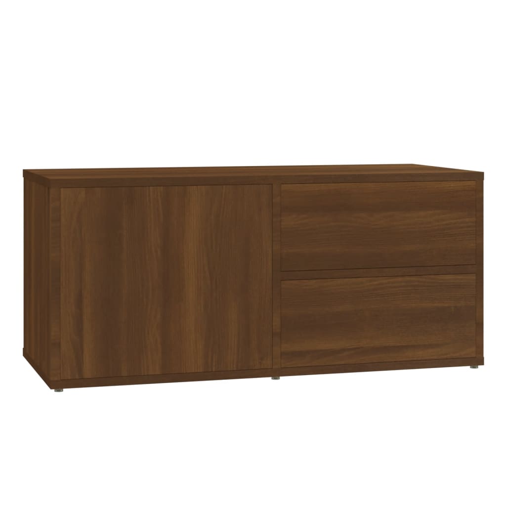 Mobile Porta TV Rovere Marrone 80x34x36 cm in Legno Multistrato - homemem39