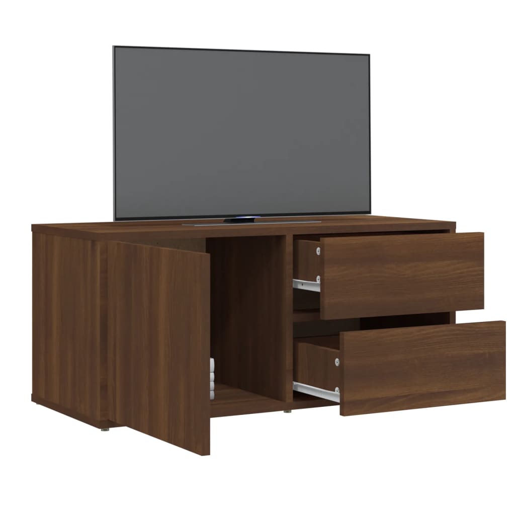 Mobile Porta TV Rovere Marrone 80x34x36 cm in Legno Multistrato - homemem39