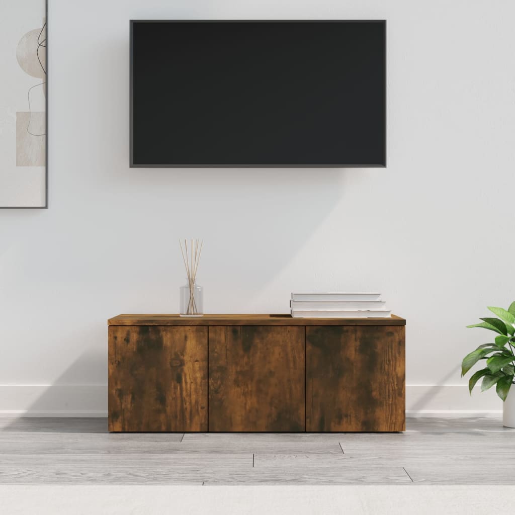 Mobile Porta TV Rovere Fumo 80x34x30 cm in Legno Multistrato - homemem39