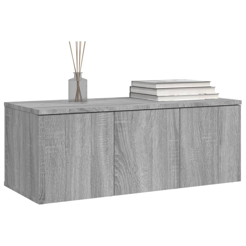 Mobile Porta TV Grigio Sonoma 80x34x30 cm in Legno Multistrato - homemem39