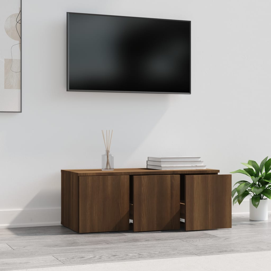 Mobile Porta TV Rovere Marrone 80x34x30 cm in Legno Multistrato - homemem39