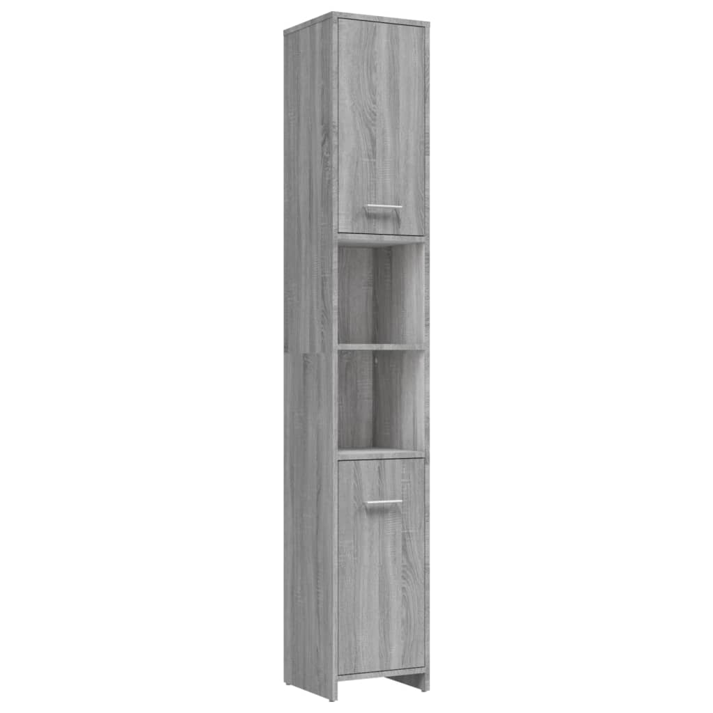 Armadietto Bagno Grigio Sonoma 30x30x183,5 cm Legno Multistrato - homemem39