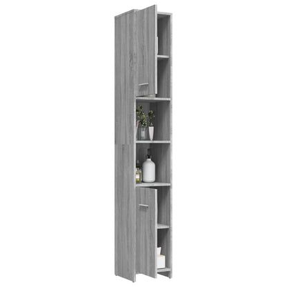 Armadietto Bagno Grigio Sonoma 30x30x183,5 cm Legno Multistrato - homemem39