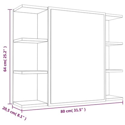 Mobile da Bagno Grigio Sonoma 80x20,5x64cm in Legno Multistrato - homemem39