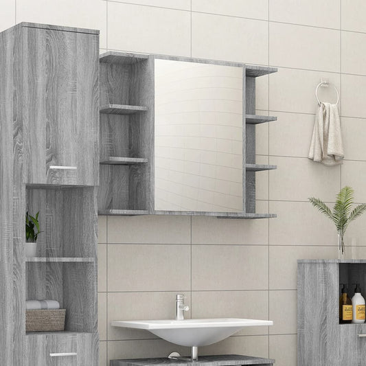 Mobile da Bagno Grigio Sonoma 80x20,5x64cm in Legno Multistrato - homemem39