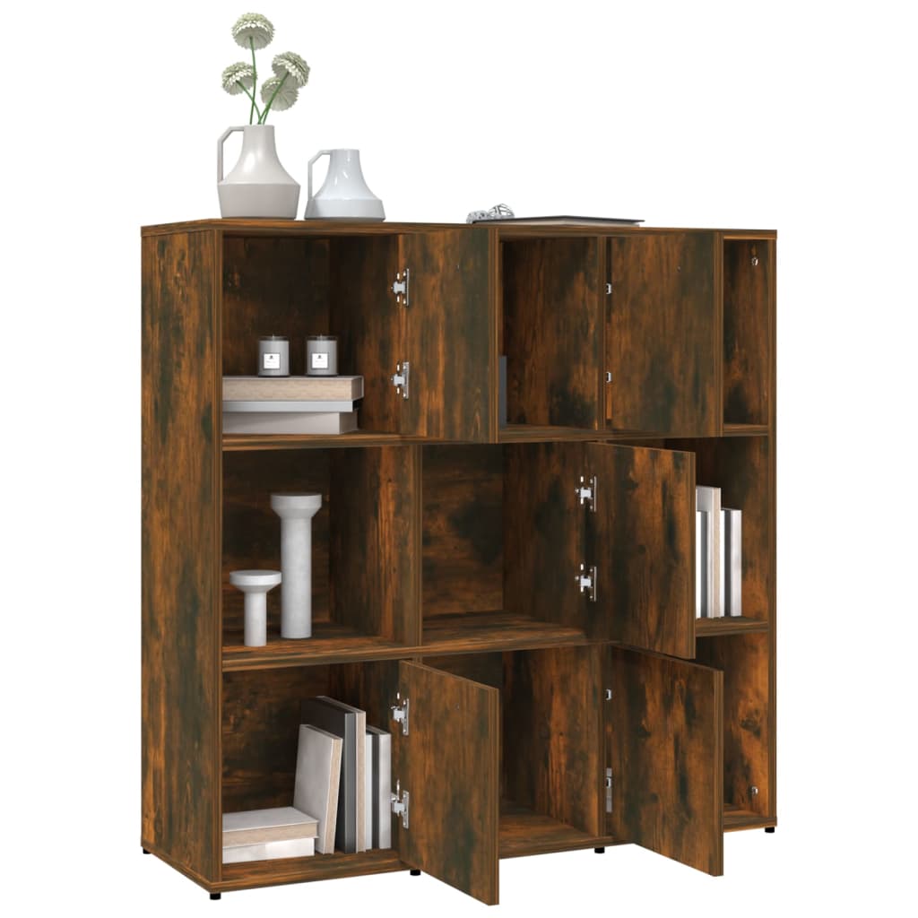 Libreria Rovere Fumo 90x30x90 cm in Legno Multistrato - homemem39