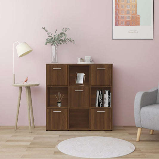 Libreria Rovere Marrone 90x30x90 cm in Legno Multistrato - homemem39