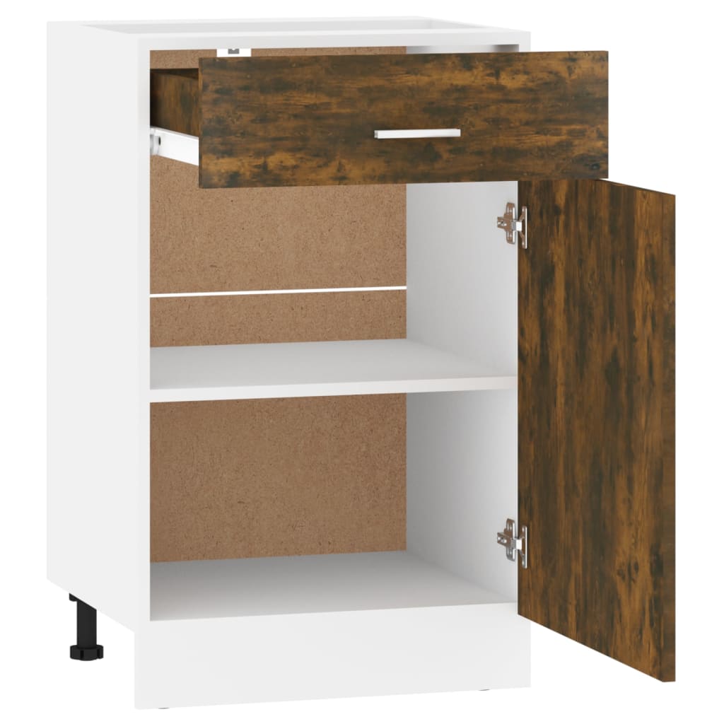 Mobile con Cassetto Rovere Fumo 50x46x81,5 cm Legno Multistrato - homemem39