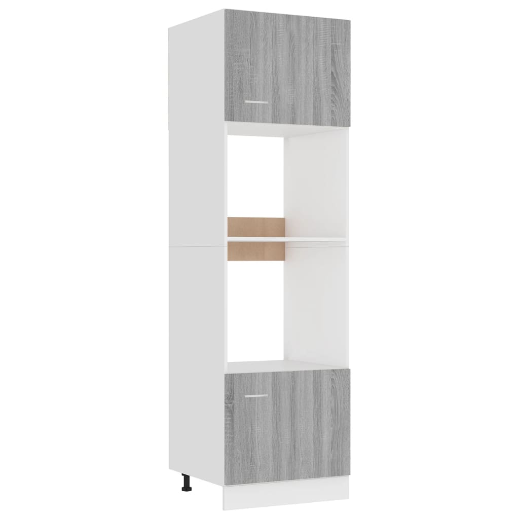 Armadio Microonde Grigio Sonoma 60x57x207 cm Legno Multistrato - homemem39