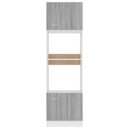 Armadio Microonde Grigio Sonoma 60x57x207 cm Legno Multistrato - homemem39