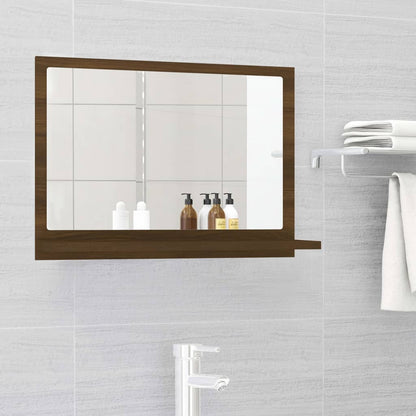 Specchio da Bagno Rovere Marrone 60x10,5x37cm Legno Multistrato - homemem39