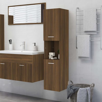 Armadietto Bagno Rovere Marrone 30x30x130 cm Legno Multistrato - homemem39