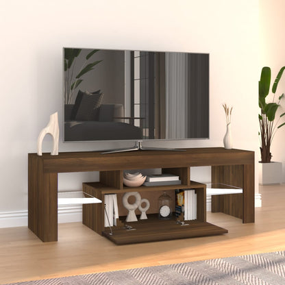 Mobile Porta TV con Luci LED Rovere Marrone 120x35x40 cm - homemem39