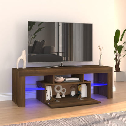 Mobile Porta TV con Luci LED Rovere Marrone 120x35x40 cm - homemem39