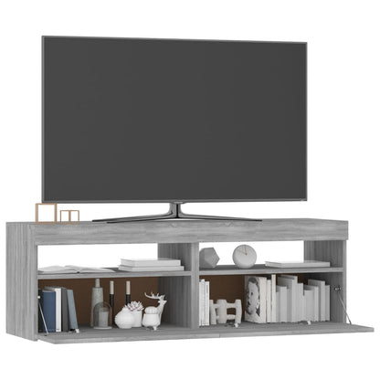 Mobile Porta TV con Luci LED Grigio Sonoma 120x35x40 cm - homemem39