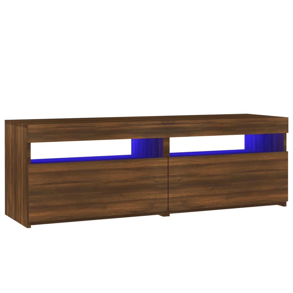 Mobile Porta TV con Luci LED Rovere Marrone 120x35x40 cm - homemem39