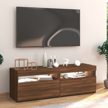 Mobile Porta TV con Luci LED Rovere Marrone 120x35x40 cm - homemem39