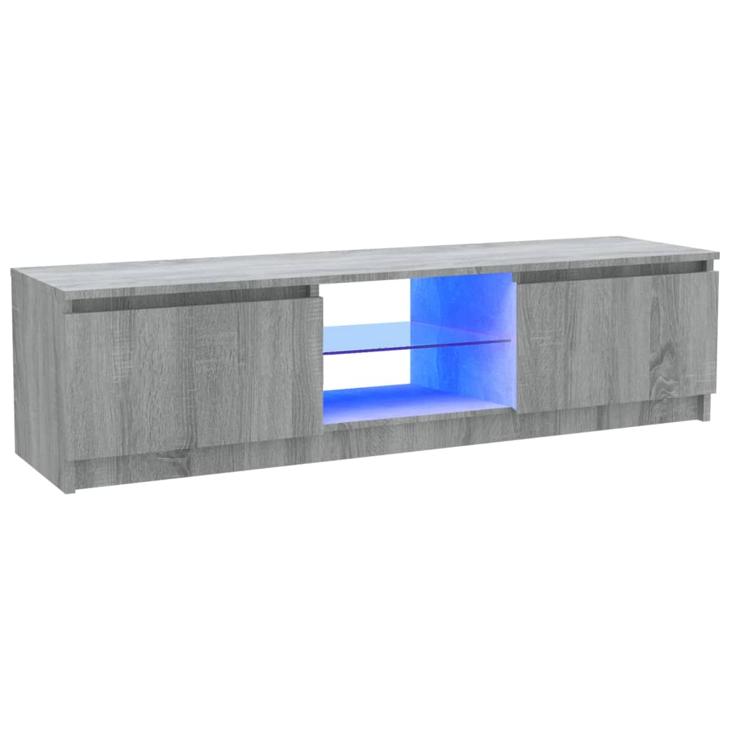 Mobile Porta TV con Luci LED Grigio Sonoma 120x30x35,5 cm - homemem39