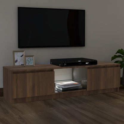 Mobile Porta TV con Luci LED Rovere Marrone 120x30x35,5 cm - homemem39