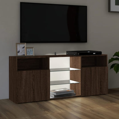 Mobile Porta TV con Luci LED Rovere Marrone 120x30x50 cm - homemem39