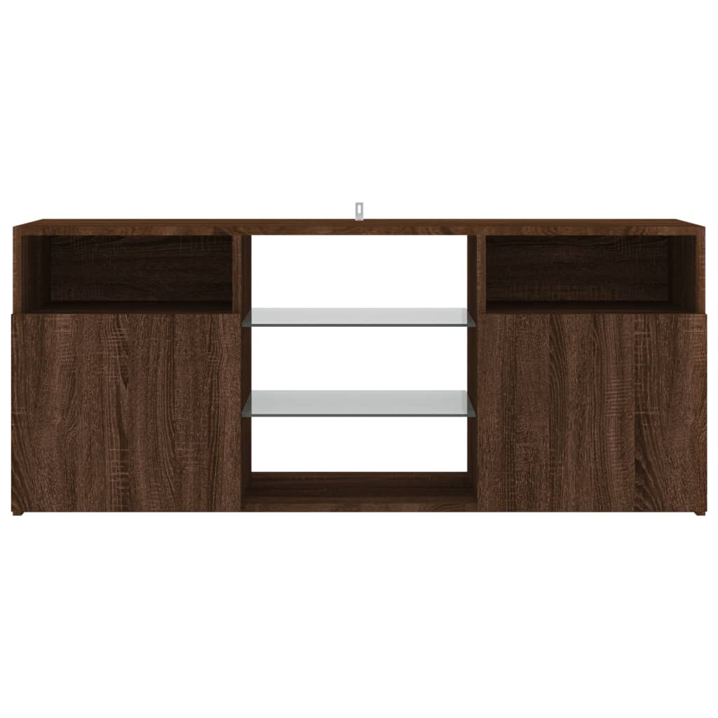 Mobile Porta TV con Luci LED Rovere Marrone 120x30x50 cm - homemem39