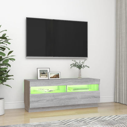 Mobile Porta TV con Luci LED Grigio Sonoma 100x35x40 cm - homemem39