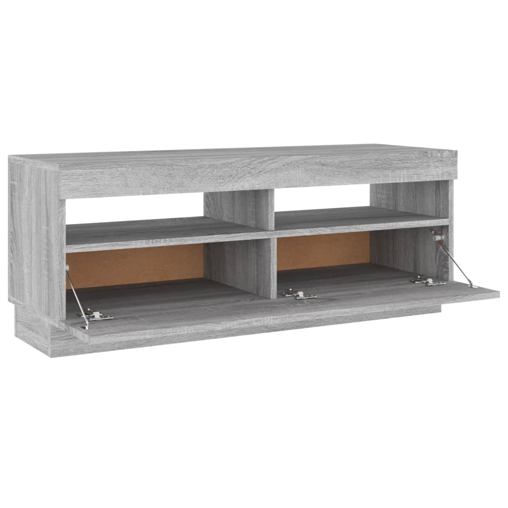 Mobile Porta TV con Luci LED Grigio Sonoma 100x35x40 cm - homemem39