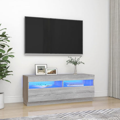 Mobile Porta TV con Luci LED Grigio Sonoma 100x35x40 cm - homemem39